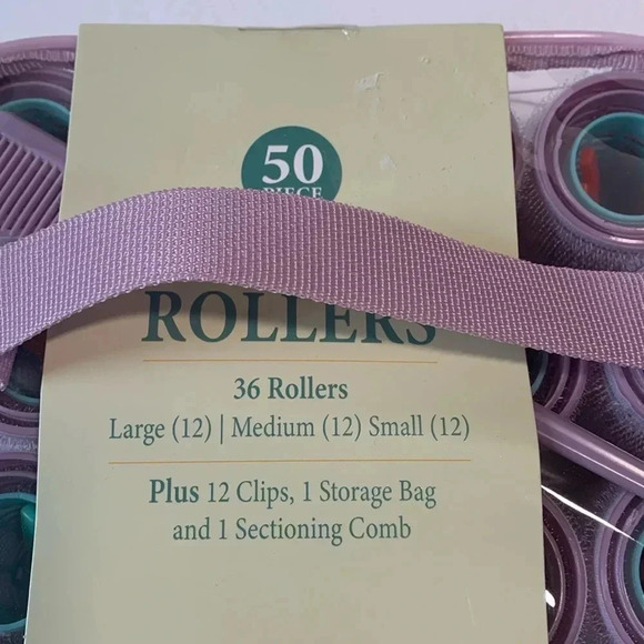 Self-Grip Hair Rollers Storage Case 36 Rollers Comb Clips Set New - Picture 2 of 8